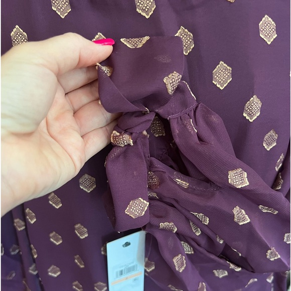 NEW Calvin Klein Womens Metallic Mini Dress with Tie Sleeves S… - Picture 5 of 11